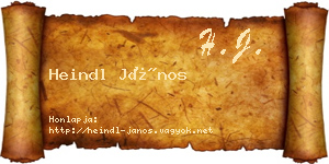 Heindl János névjegykártya